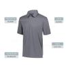 Augusta Sportswear Vital Polo, Graphite, 4XL view 4