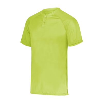 Augusta Sportswear Attain Wicking Two-Button Baseball Jersey Lime L