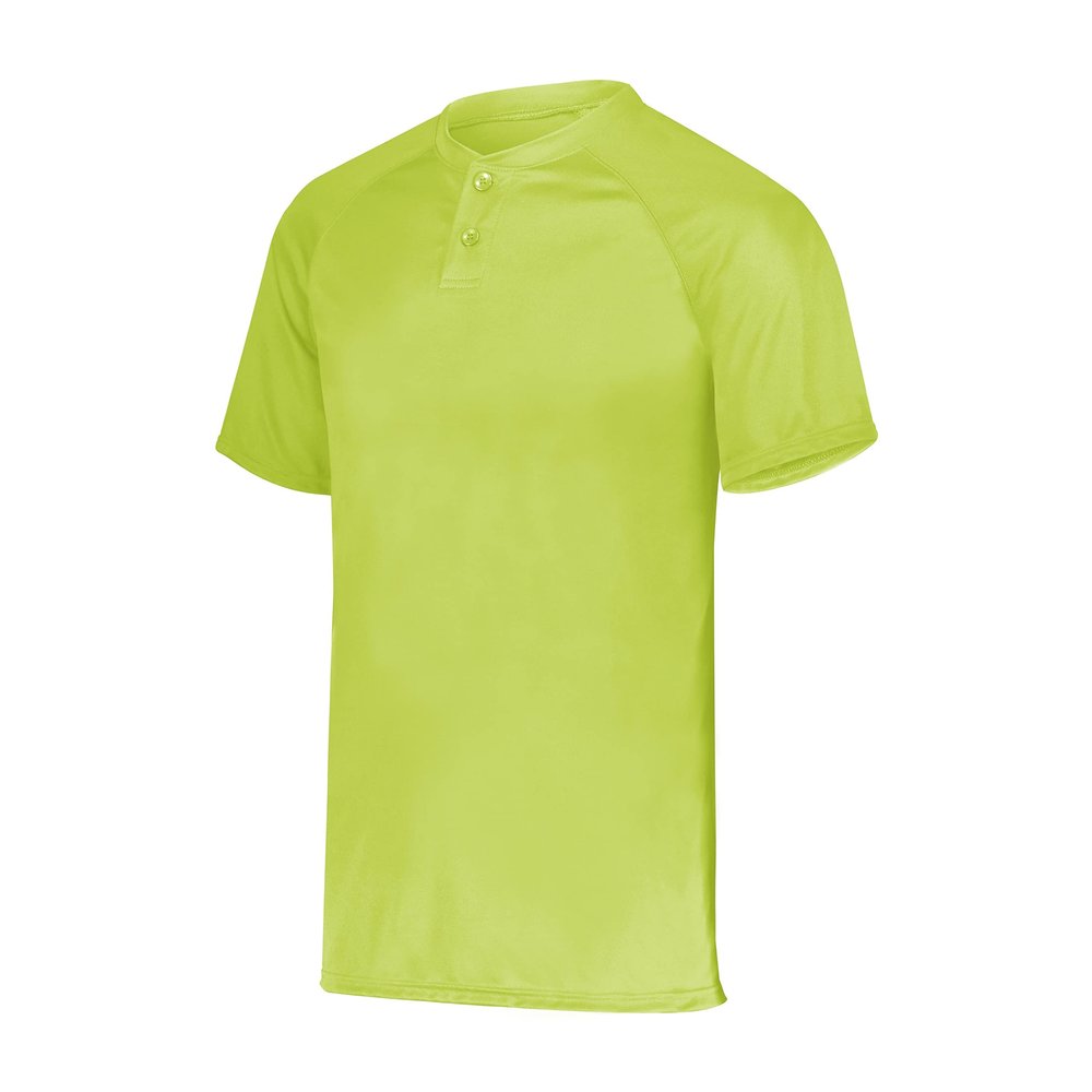 Augusta Sportswear Attain Wicking Two-Button Baseball Jersey Lime L