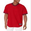 Holloway Augusta Sportswear Retro V-Neck Men's Baseball Jersey, Scarlet | Navy, XXX-Large view 1