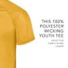 Augusta Sportswear Youth Attain Wicking Two-Button Baseball Jersey Gold XL view 4