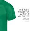 Augusta Sportswear Youth Attain Wicking Two-Button Baseball Jersey Kelly XL view 4