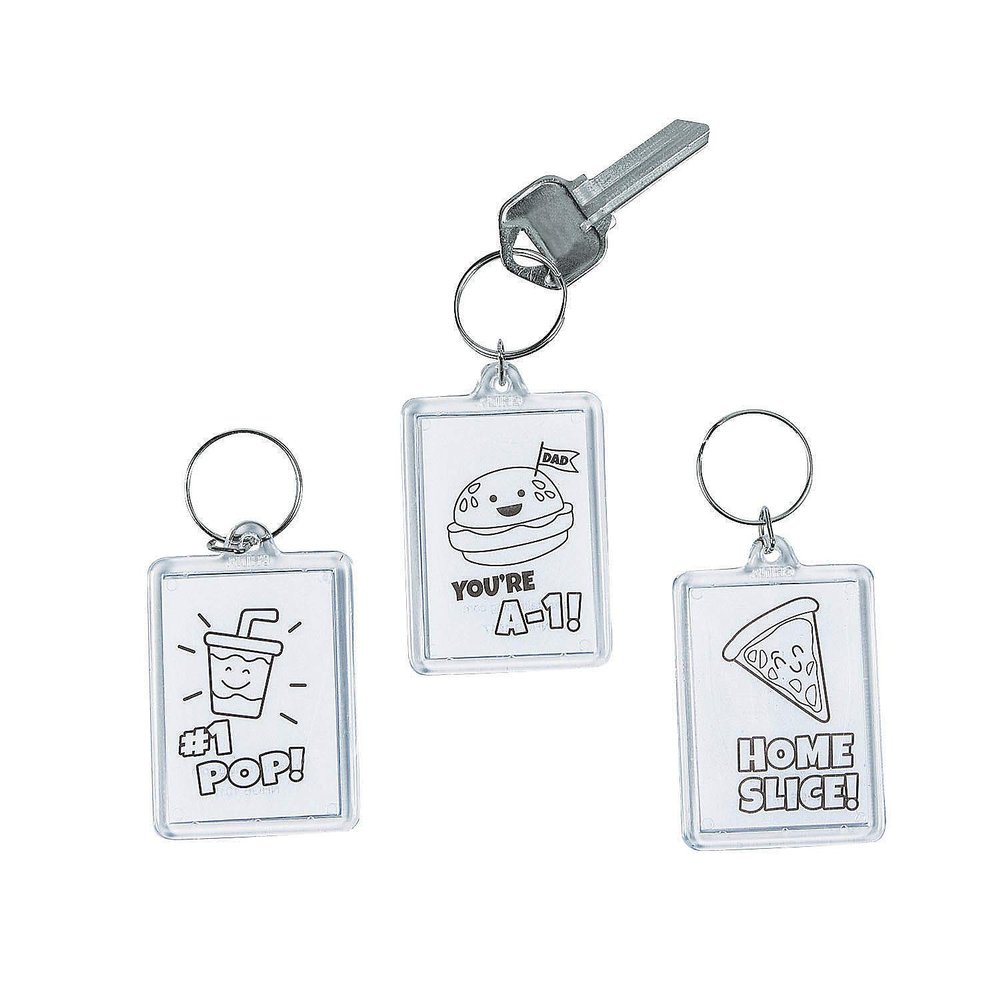 Color Your Own Fathers Day Keychains - Crafts for Kids and Fun Home Activities