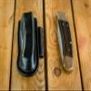 Horizontal Carry Friction sheath with belt loop for Buck 110 folding hunter, custom leather sheath made to fit Buck 110, pocket knife leather case, EDC knife view 4