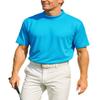 Akwa Mens Mock Turtleneck T-Shirt Lightweight Moisture Wicking Short Sleeve for Golf Work Layering Shirt Breathable Made in USA Aquatic Blue view 1