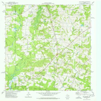 YellowMaps Gum Springs TX topo map, 1:24000 Scale, 7.5 X 7.5 Minute, Historical, 1973, Updated 1977, 26.9 x 23 in - Tyvek