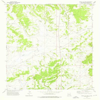 Mesita De Yeso NM topo map, 1:24000 Scale, 7.5 X 7.5 Minute, Historical, 1972, Updated 1976, 26.8 x 22 in - Tyvek