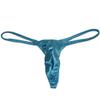 JAXFSTK Men Booty Thong Slim Pouch Underwear Male Shiny Satin String Tangas Micro T-Back Guys Mini Bikini Pants Sky Blue XL view 1