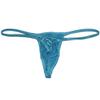 JAXFSTK Men Booty Thong Slim Pouch Underwear Male Shiny Satin String Tangas Micro T-Back Guys Mini Bikini Pants Sky Blue XL view 2
