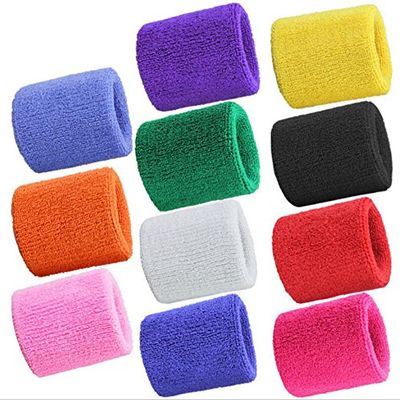 11pcs Sweat-Absorbent Towel Wrist Sports Bodybuilding Fitness Running Basketball Wrist Breathable Cotton Sports Wrist