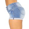 Govc Women Casual Summer Mid Waist Stretchy Denim Jean Shorts Junior Short Jeans Light Blue view 3