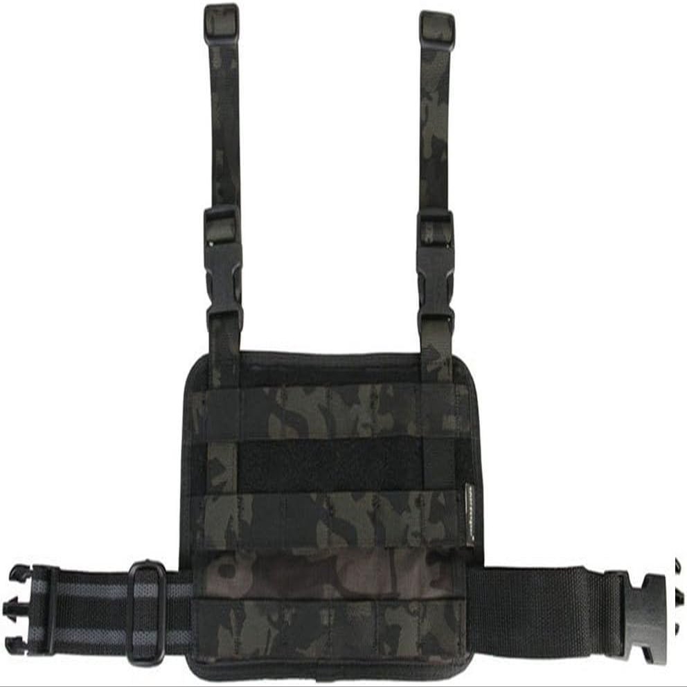 EmersonGear Tactical Thigh Mount Rig Platform,Camouflage Tactical Utility Gear Multi Purpose Airsoft Drop Leg Holster Panel MOLLE Pouch Platform Rig Multi-camo Black