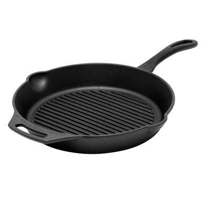Petromax Grill pan, Steak pan with Handle, fire pan with Grooves (Diameter 30 cm with Handle)