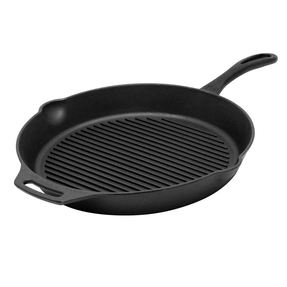 Petromax Grill pan, Steak pan with Handle, fire pan with Grooves (Diameter 35 cm with Handle)