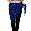 Belly Dance Hip Scarf Triangle Sequin Tassel Beads Belts Waist Scarves 10 Color (Royal Blue) view 1