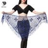 Belly Dance Hip Scarf Triangle Sequin Tassel Beads Belts Waist Scarves 10 Color (Royal Blue) view 3