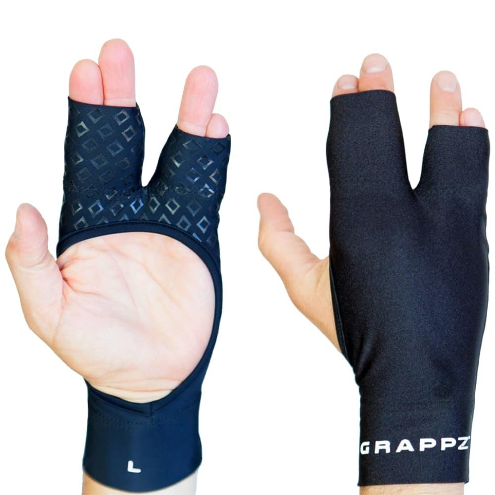 Grappz Finger Support Athletic Compression Gloves  Athletic Buddy Tape & Trigger Finger Splint Alternative  Finger Sleeve & Brace, Arthritis Pain Relief & Joint Stabilizer for All Sports, Unisex XL