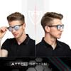 ATTCL Polarized Sunglasses for Men Driving: Lightweight Al-Mg Metal Frame Square Semi Rimless UV Protection for Travel Hiking 8188 Silver view 2