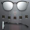 ATTCL Polarized Sunglasses for Men Driving: Lightweight Al-Mg Metal Frame Square Semi Rimless UV Protection for Travel Hiking 8188 Silver view 3
