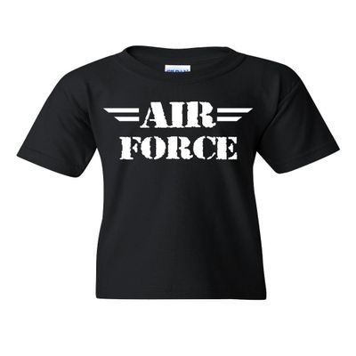 Air Force Youth T-Shirt Military Veteran POW MIA Air Force Mom Kids Tee Black Small