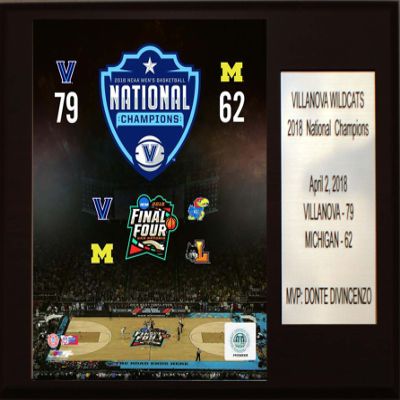 C&I Collectables NCAA Villanova Wildcats Mens 1215AABKC18NCAA Basketball 12"x15" Villanova Wildcats 2018 National Champions Plaque, Brown, N/A