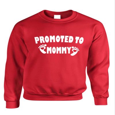 ALLNTRENDS Adult Sweatshirt Promoted to Mommy to Be Baby Gift New Born Top (3XL, Red)