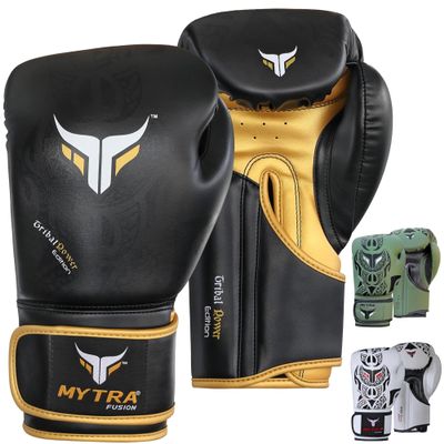 Mytra Fusion Boxing Gloves Pro Training Sparring Kickboxing Gloves for Men Women Punching Gloves MMA Muay Thai Workout Gloves 10 oz 12 oz 14 oz 16 Oz