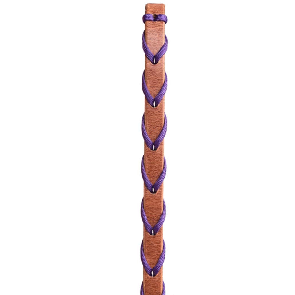 Berlin Custom Leather Reins Paracord Laced 5/8" x 7' 6" Purple H513