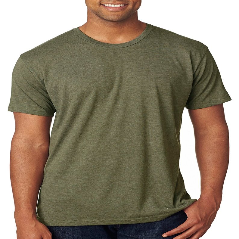 Next Level 6010 Men's Tri-Blend Crew Tee-Military Green, X-Small