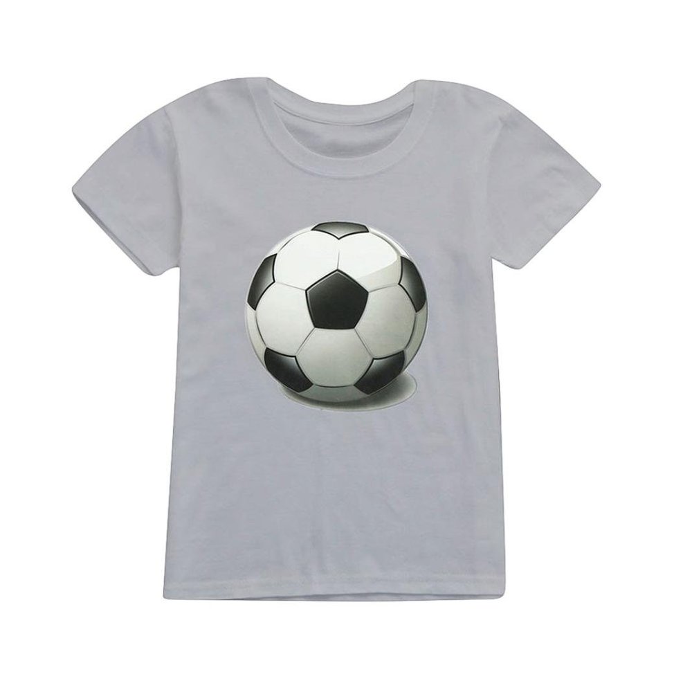 Moonker Kids T-Shirt, Children Baby Girls Boys Football Soccer Print Casual T-Shirt Tops Shirts 2-12Y (Gray, 11-12 Years Old)