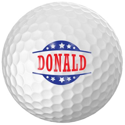 Personalized Stars & Stripes Golf Balls - Customize The Name (12 Balls)
