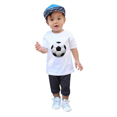 Moonker Kids T-Shirt, Children Baby Girls Boys Football Soccer Print Casual T-Shirt Tops Shirts 2-12Y (White, 5-6 Years Old)