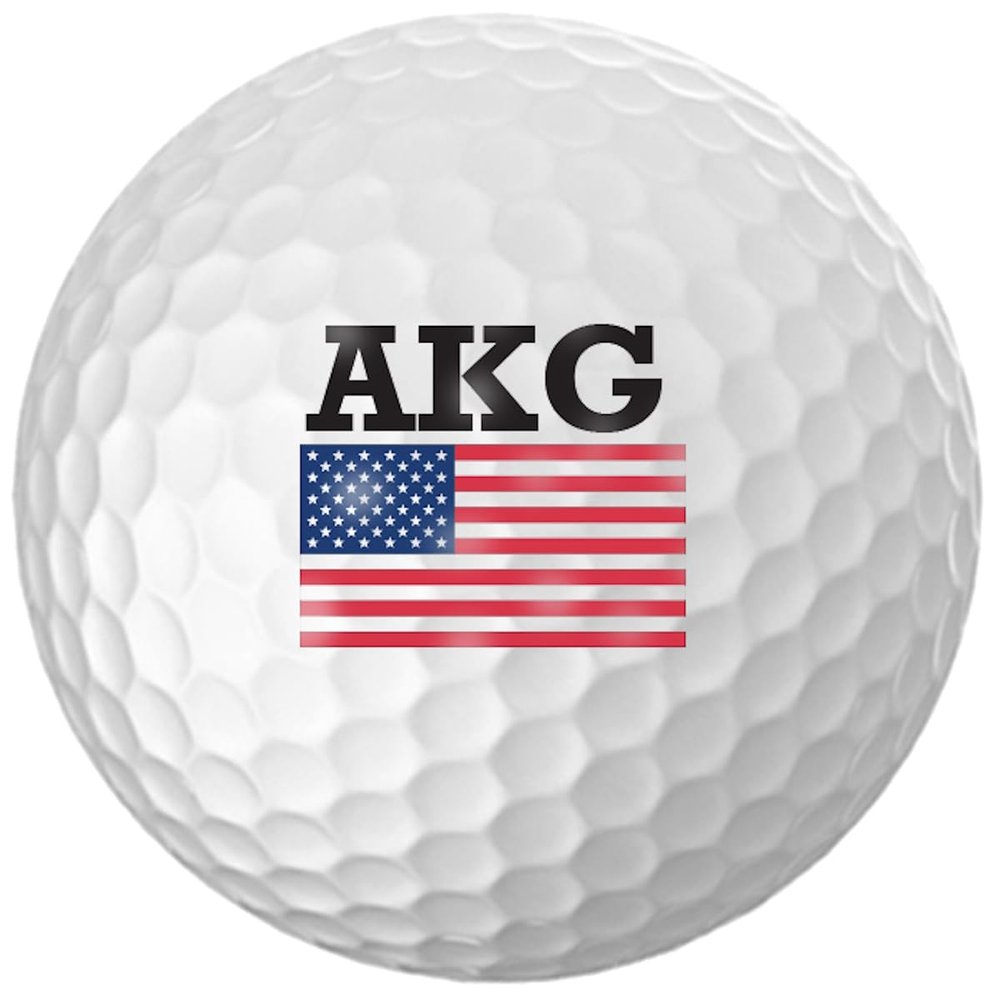 Infusion Personalized Stars & Stripes Golf Balls - Customize The Initials (12 Balls)