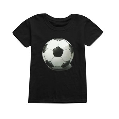 Moonker Kids T-Shirt, Children Baby Girls Boys Football Soccer Print Casual T-Shirt Tops Shirts 2-12Y (Black, 7-8 Years Old)