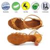 MSMAX Women Tan Latin Dancing Shoes High Heel Character Ballroom Dance Shoe for Women 9 M US Women view 4