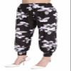 Ladies Harem Ali Baba Trousers Womens Baggy Fancy Party Printed Pants Leggings White lily Black Small/Medium view 1