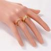 LOVERSRING Couple Ring Bridal Set His Hers 10k Women Yellow Gold Filled Men Stainless Steel Engagement Ring Set view 4