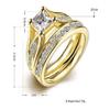 LOVERSRING Couple Ring Bridal Set His Hers 10k Women Yellow Gold Filled Men Stainless Steel Engagement Ring Set view 3