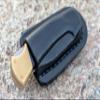 Black Horizontal Carry sheath with belt loop for Buck 112 Ranger, Buck custom leather sheath, pocket knife leather case, EDC knife view 2