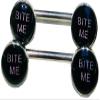 (1 Pair) Naughty Words Straight Nipple Bars Surgical Steel 14g (BITE ME) (B/5/5) view 1