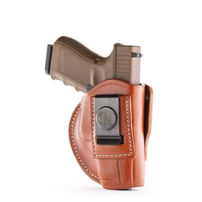 1791 GunLeather 4-Way G19 Holster - OWB and IWB CCW Leather Gun Holster - Right Handed - Fits G19, Beretta 92FS, Springfield XD9 & XD40, G17, 20, 21, 25, 31, 32, 38