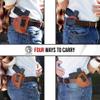1791 GunLeather 4-Way G19 Holster - OWB and IWB CCW Leather Gun Holster - Right Handed - Fits G19, Beretta 92FS, Springfield XD9 & XD40, G17, 20, 21, 25, 31, 32, 38 view 4