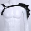 YiZYiF Men's Adjustable Leather Body Chest Harness Belt Clubwear with Fancy Buckles One Shoulder One Size view 3