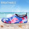 ANLUKE Water Shoes Barefoot Aqua Yoga Socks Quick-Dry Beach Swim Surf Shoes for Women Men Blue/Pink Leaves 44/45 view 3