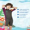 DIVE & SAIL Kids Warm Wetsuit for Girls Short Sleeve Thermal Swimwear UV Protection Shorty Suit Soft Swimming Suits Grey XL view 2