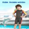 DIVE & SAIL Kids Warm Wetsuit for Girls Short Sleeve Thermal Swimwear UV Protection Shorty Suit Soft Swimming Suits Grey XL view 3