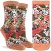 Good Luck Sock Women's Floral Bulldog Dog Socks, Adult, Shoe Size 5-9 view 3
