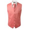 Bravo Men's Formal Slim Fit 3 Pcs Vest + Necktie + Hankie 5 Button Premium Classic Skinny Fashion Casual Dress Suit Tuxedo Graduation Wedding Business Waistcoat Hanky Coat (XX-Large, Coral) view 1