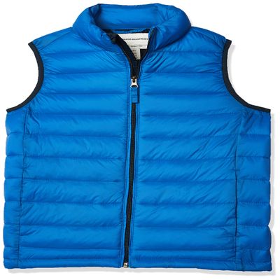 Amazon Essentials Boys' Lightweight Water-Resistant Packable Hooded Puffer Vest, Cobalt Blue, XX-Large