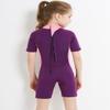 DIVE & SAIL Girls Shorty Suit 2.5mm UV Protective Warm Wetsuits Short Sleeve One Piece Stretchy Full Suit Swimwear Pink L view 2
